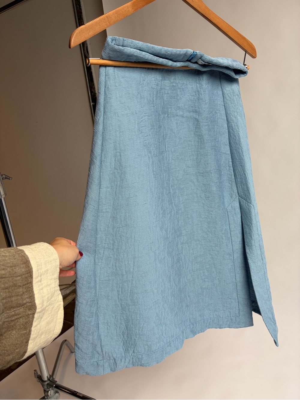 Henrik Vibskov Blue Asymmetric Draped Midi Skirt XS